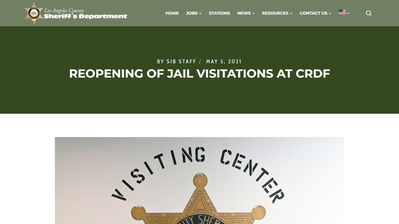 Reopening of Jail Visitations at CRDF | Los Angeles County Sheriff's ...